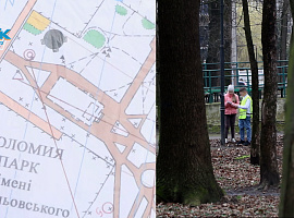 Школярі шукали «контрольні пункти» у Коломийському парку імені Кирила Трильовського (відео)