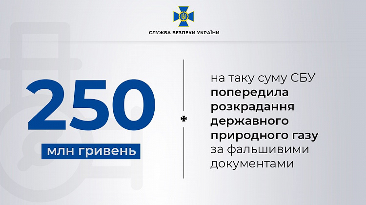 СБУ у взаємодії з Мінфіном попередила заволодіння державним природним газом на 250 мільйонів гривень