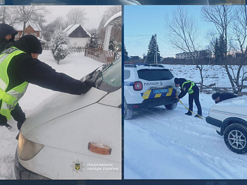 Через погіршення погодних умов на Прикарпатті поліцейські надають допомогу водіям (відео)